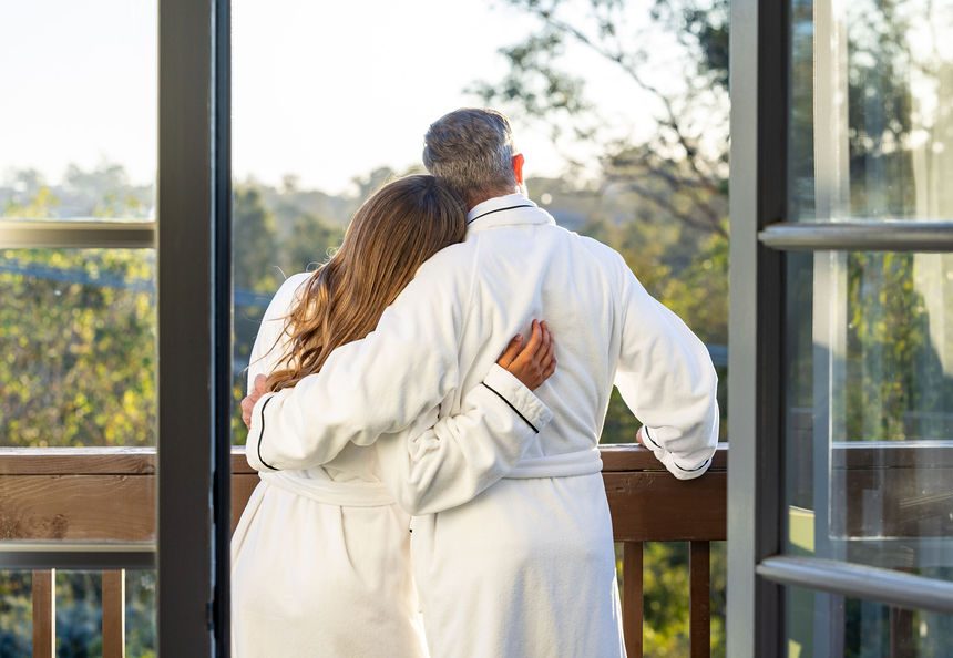 Couple in robes